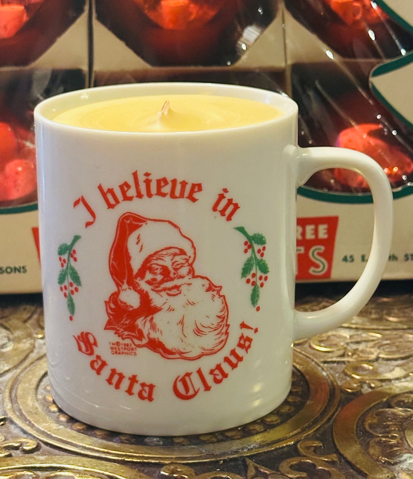 “I Believe in Santa Claus!” Mug Candle