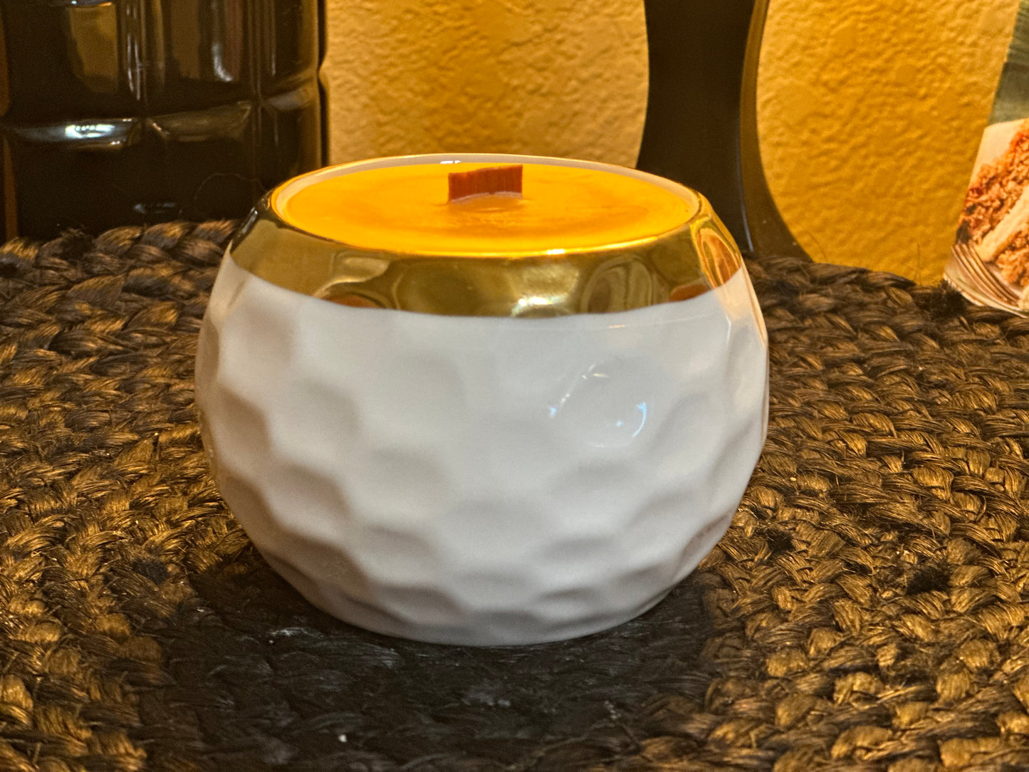 Golf Ball with Gold Rim Candle
