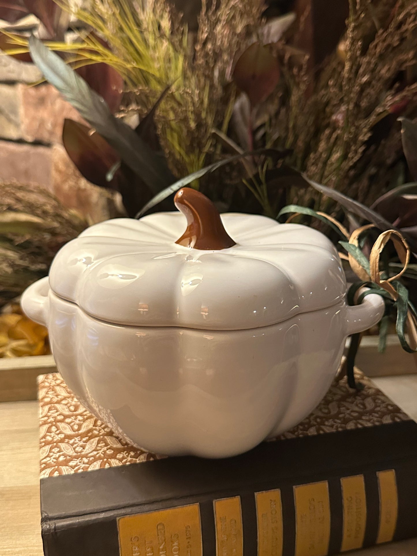 Large White Pumpkin Candle