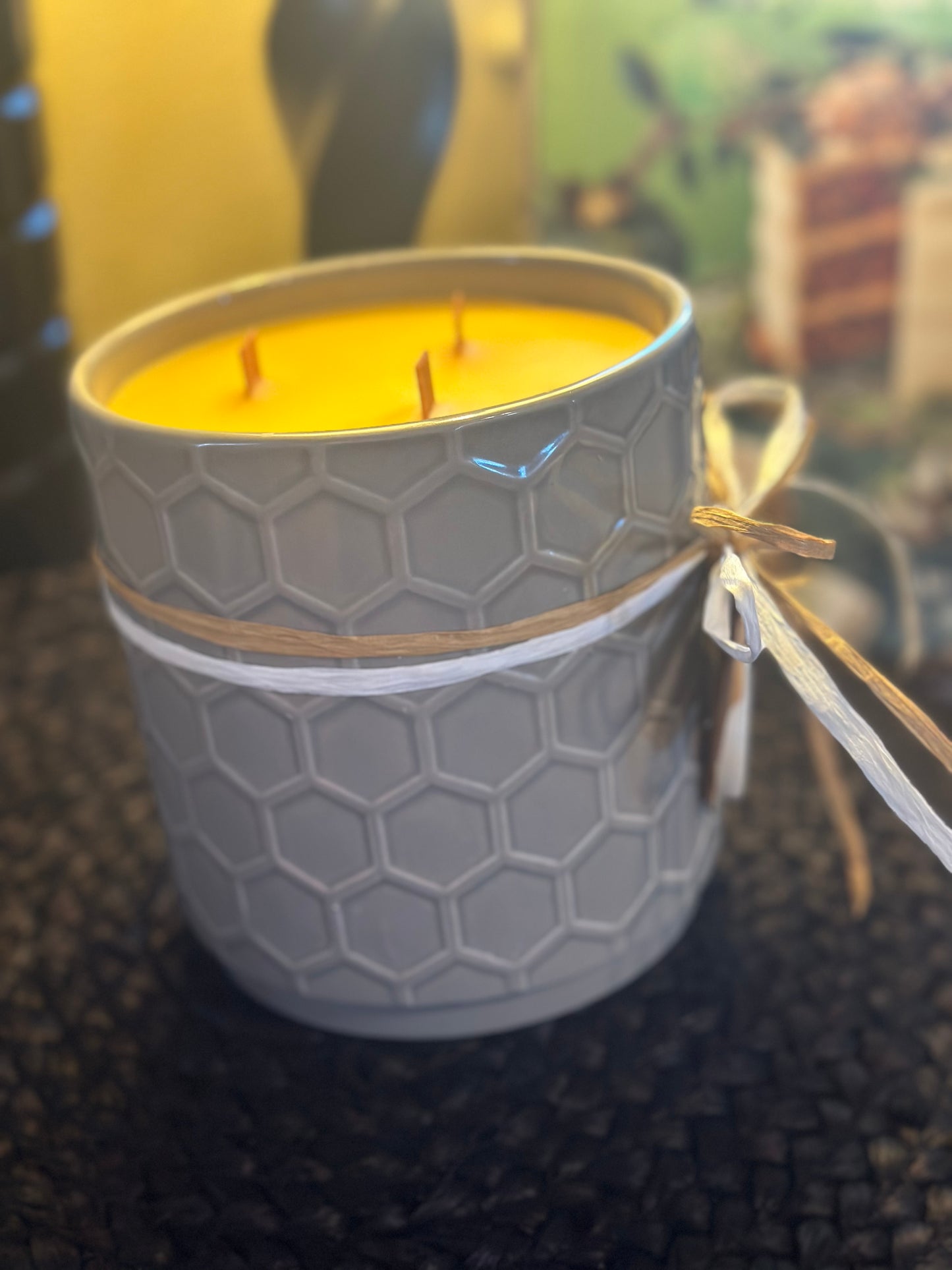 Honeycomb Grey Canister Candle