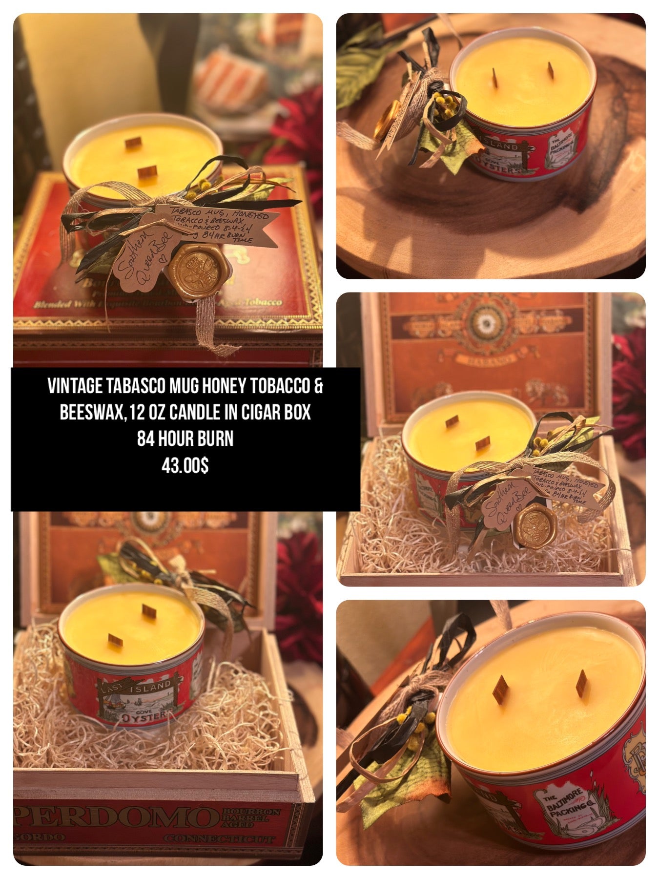 Vintage Tobasco Mug Candle