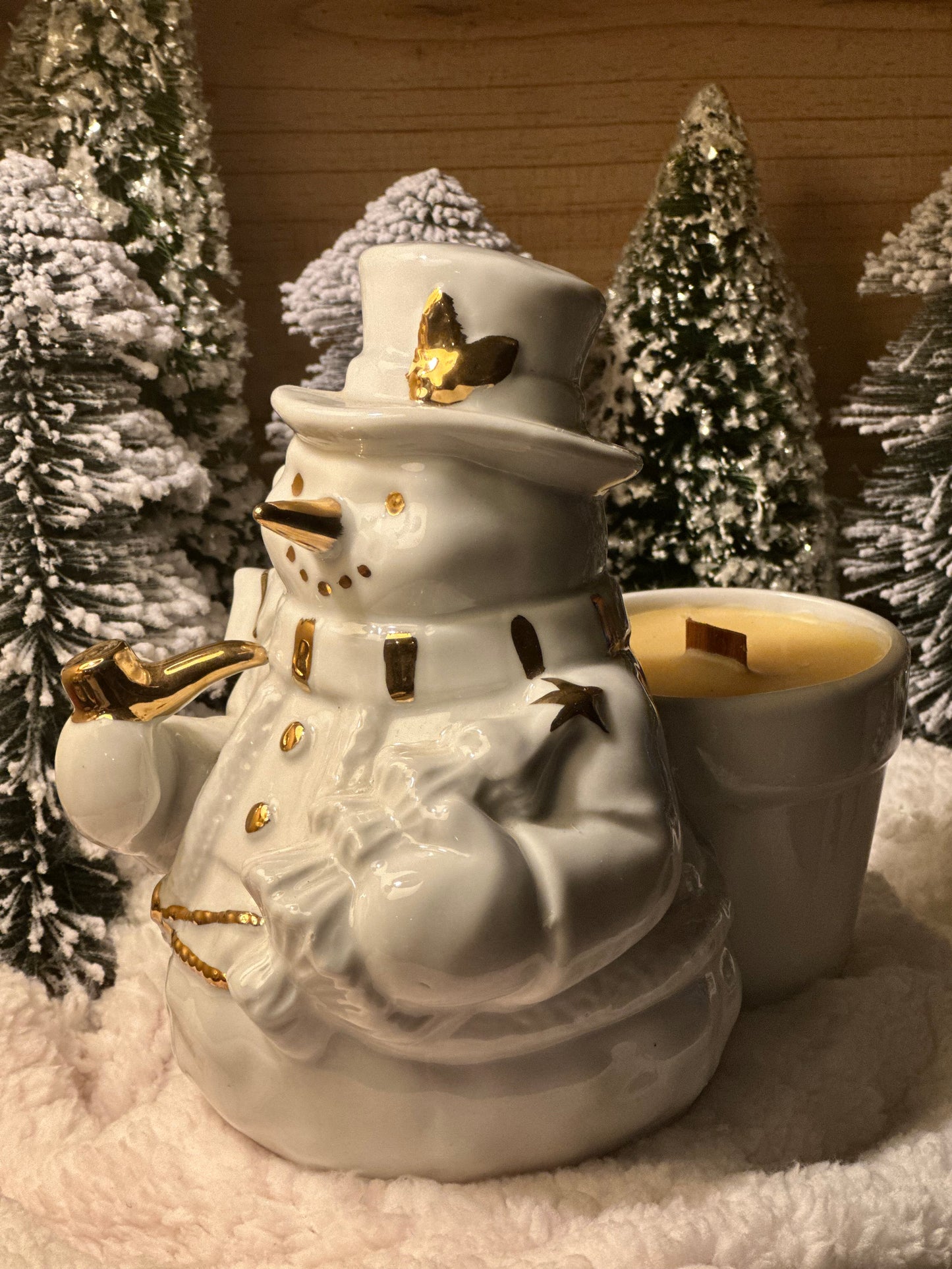 Gilded Snowman With a Pipe