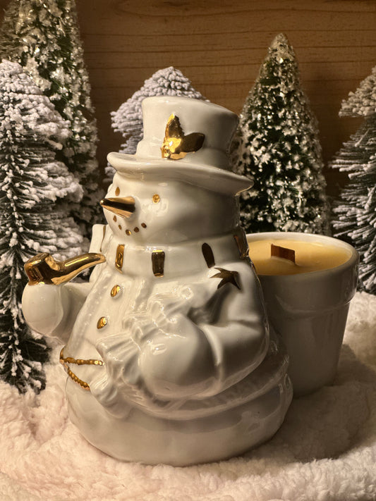 Gilded Snowman With a Pipe