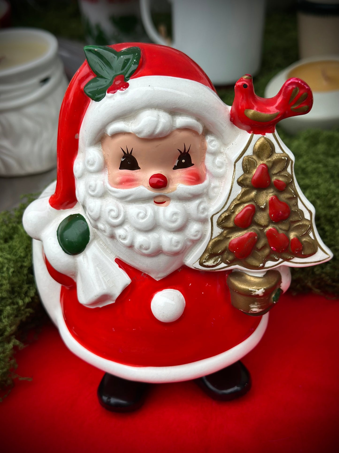 Partridge in a Pear-tree Vintage Santa Candle