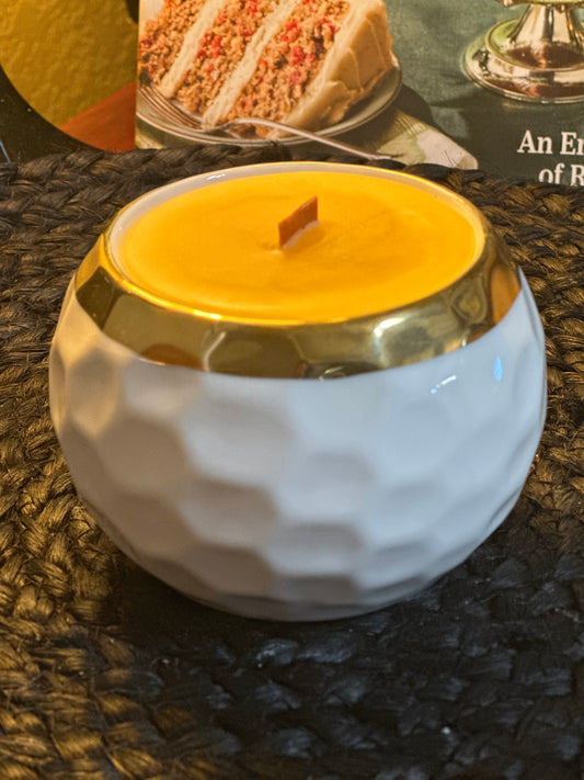 Golf Ball with Gold Rim Candle