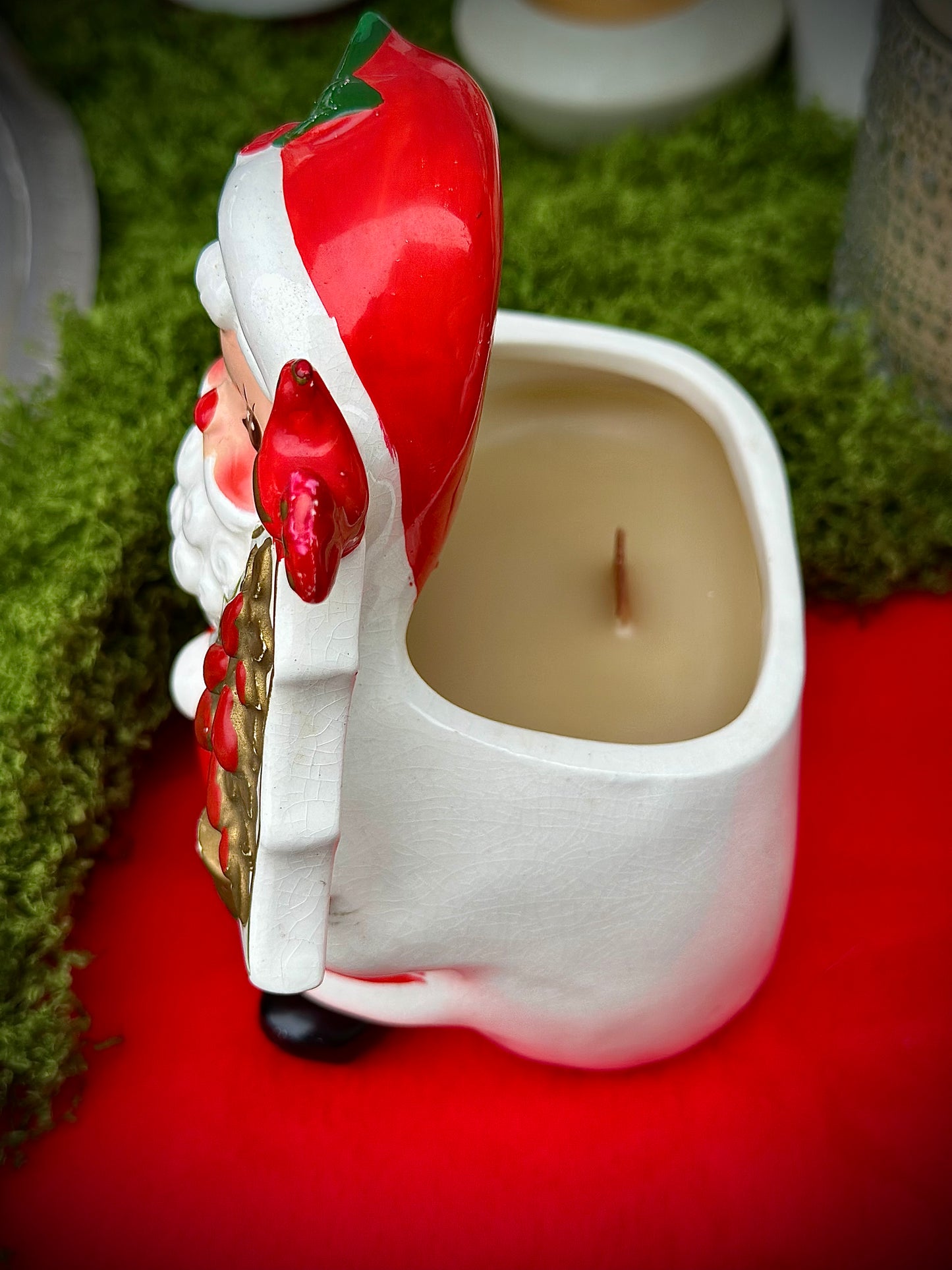 Partridge in a Pear-tree Vintage Santa Candle