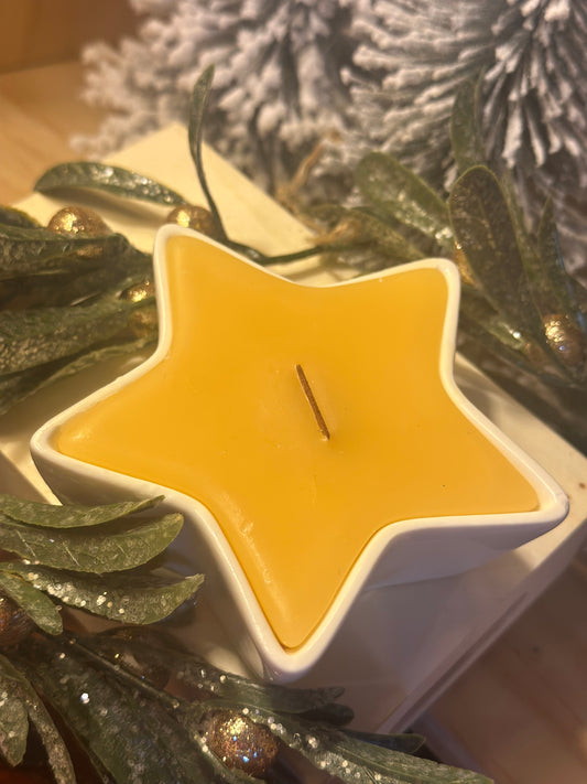 Happy Holiday Star Candle