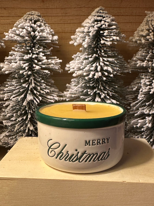 Green “Merry Christmas” Ramiken Candle