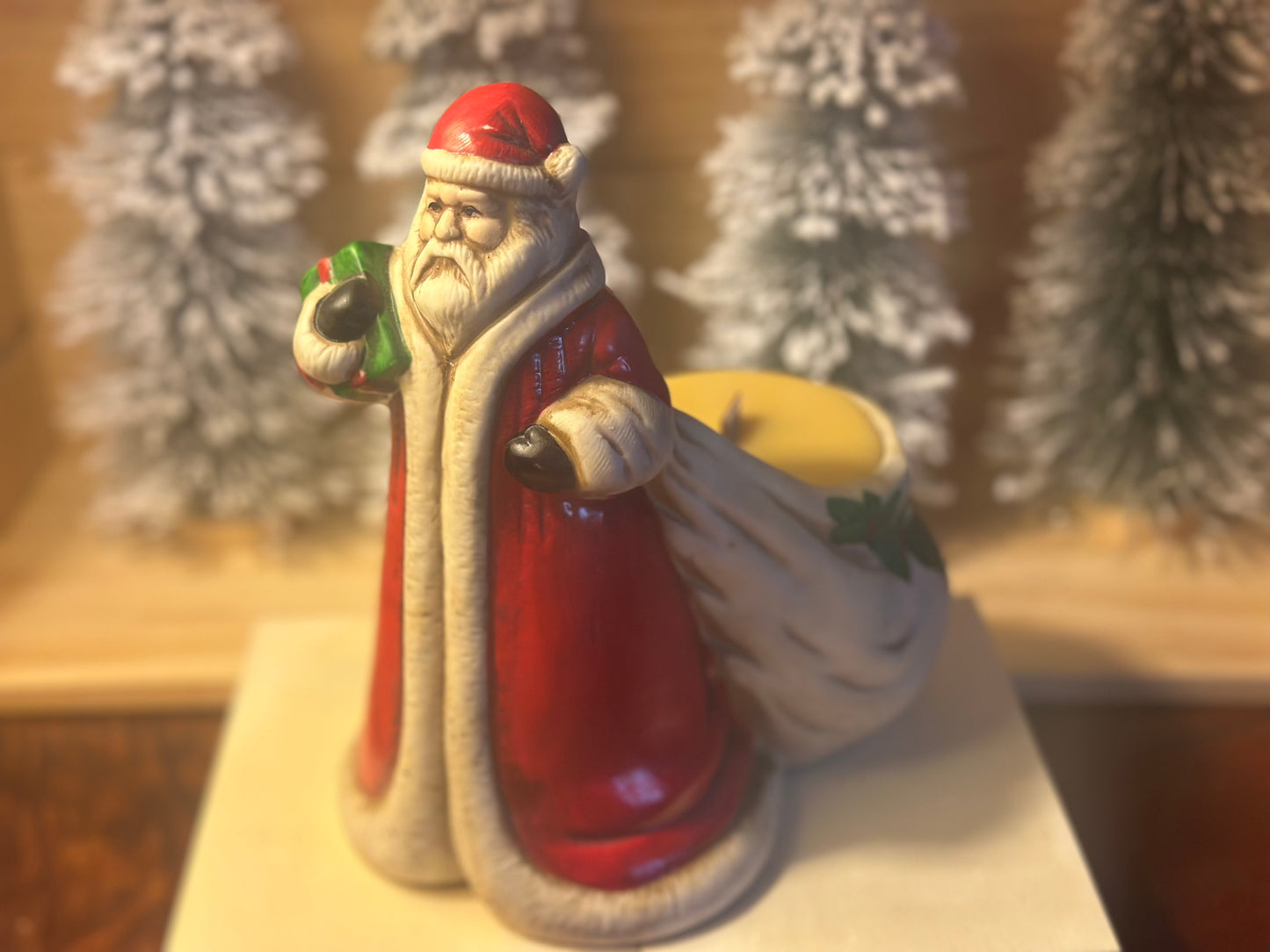 Gorgeous Vintage Santa Candle