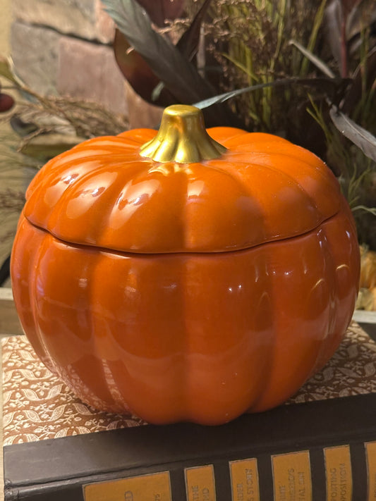 Gold-Stem Large Pumpkin Candle