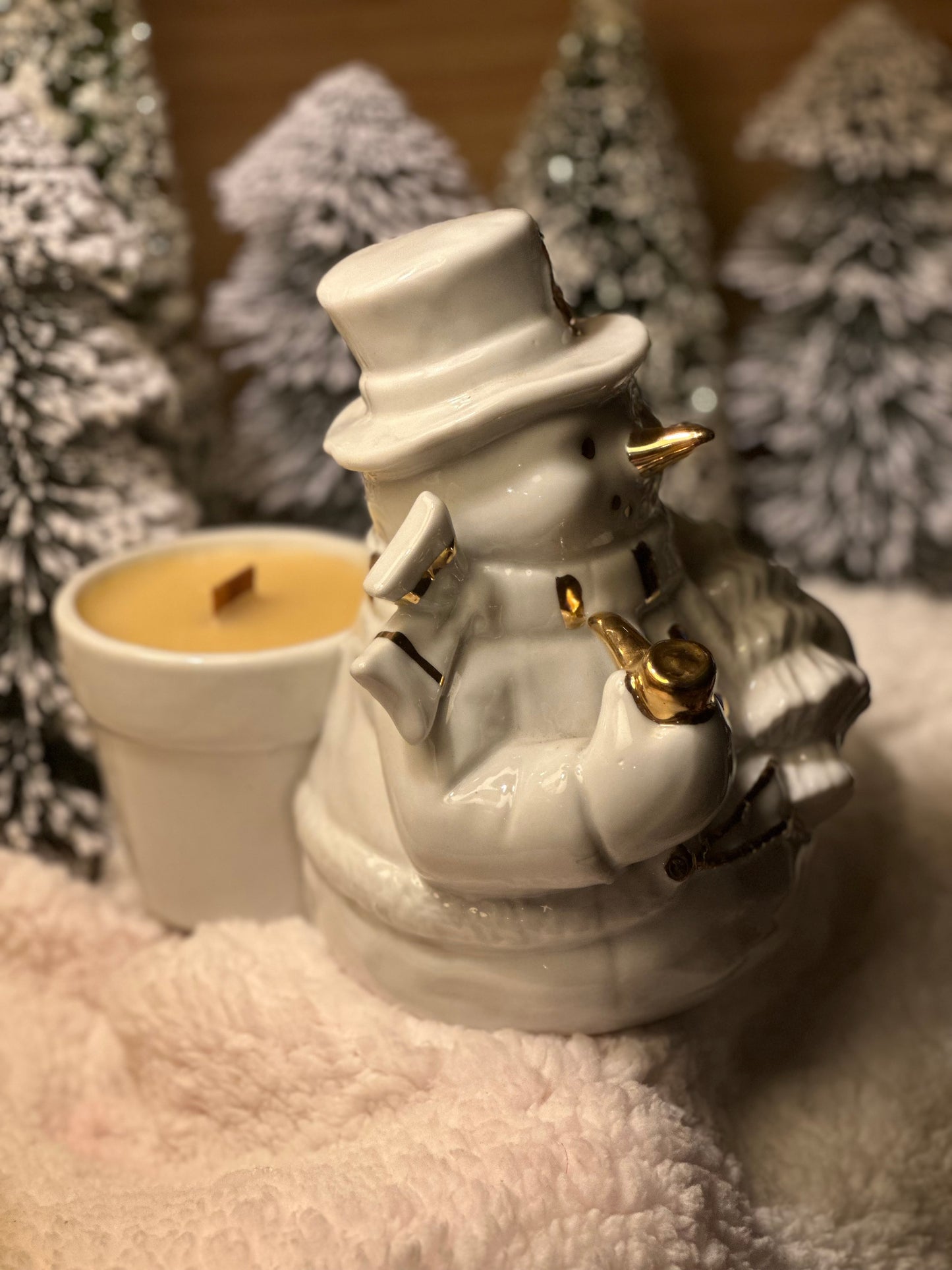 Gilded Snowman With a Pipe