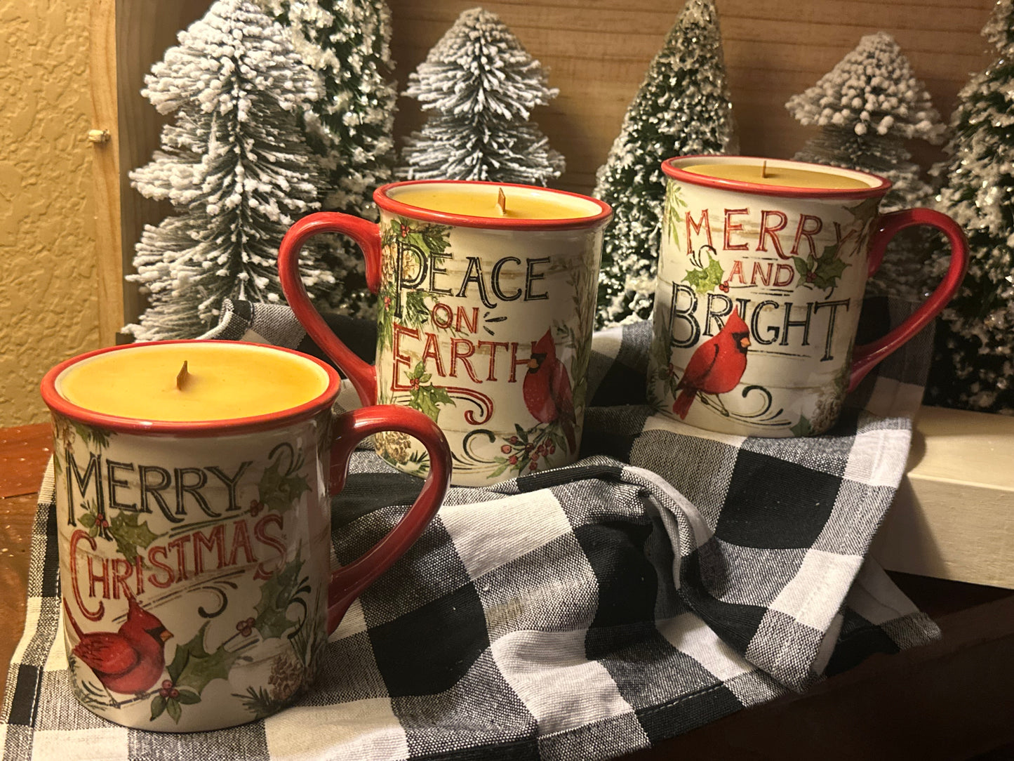 Merry and Bright Cardinal Mug Candle