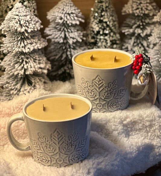 Snowflake Mug Candle