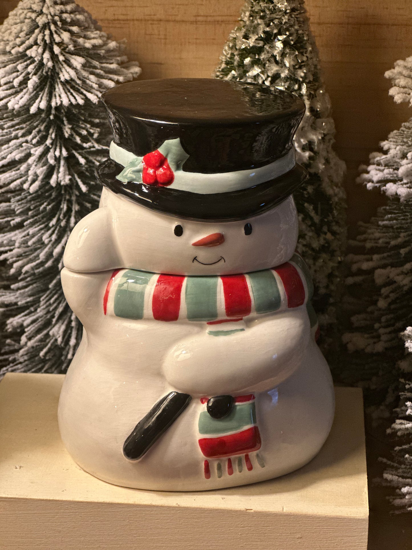 Snowman with Scarf Candle