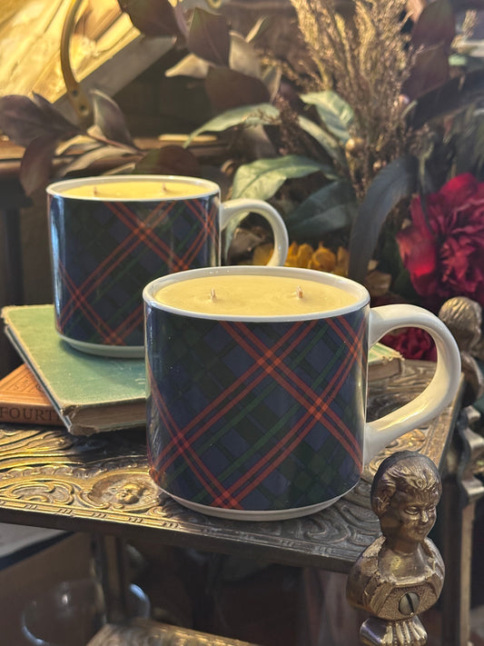 Tartan Mug Beeswax Candle