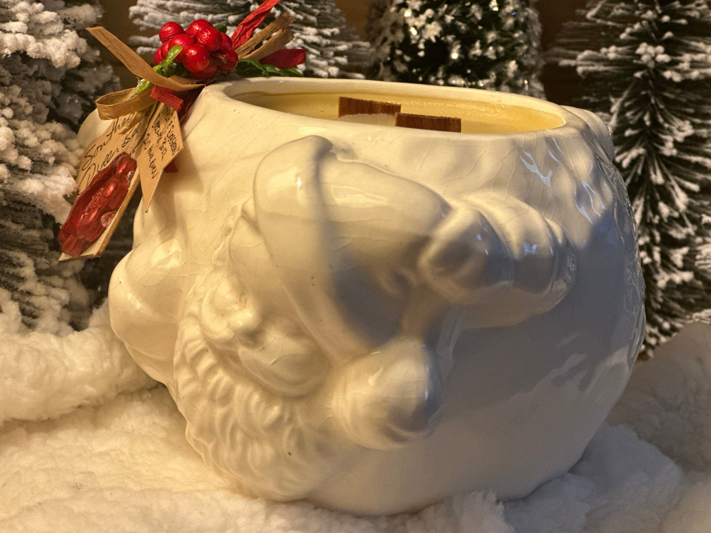 Vintage Santa in a Snowball Candle