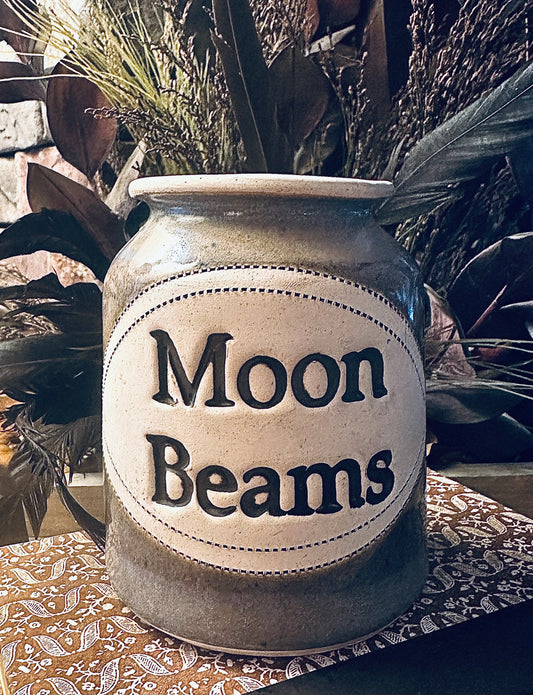 Vintage Moon Beams Pottery Art Candle