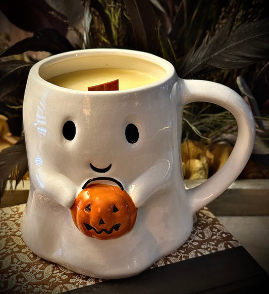 Ghostie with Jack-O-Lantern Candle