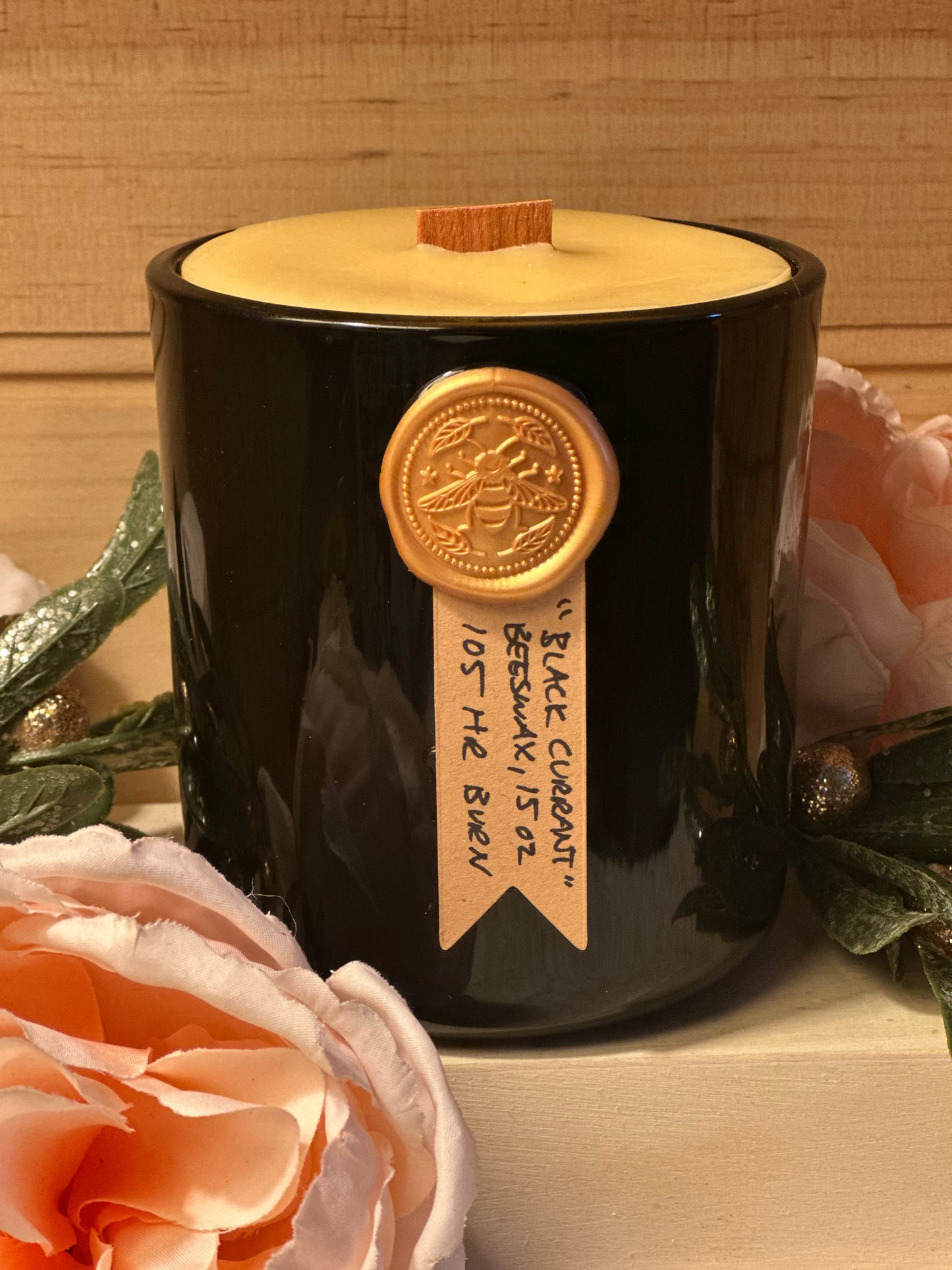 Black Currant Glossy Black Candle